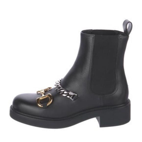 Gucci Horsebit Accent Leather Chelsea Boots - Picture 1 of 5